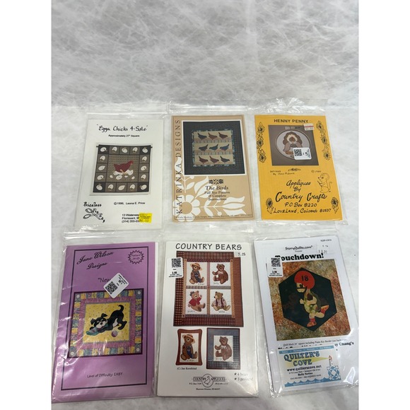 Handmade Other - Lot of 6 Applique Quilt Patterns Katrinka Country Bears Henny Penny StoryQuilts